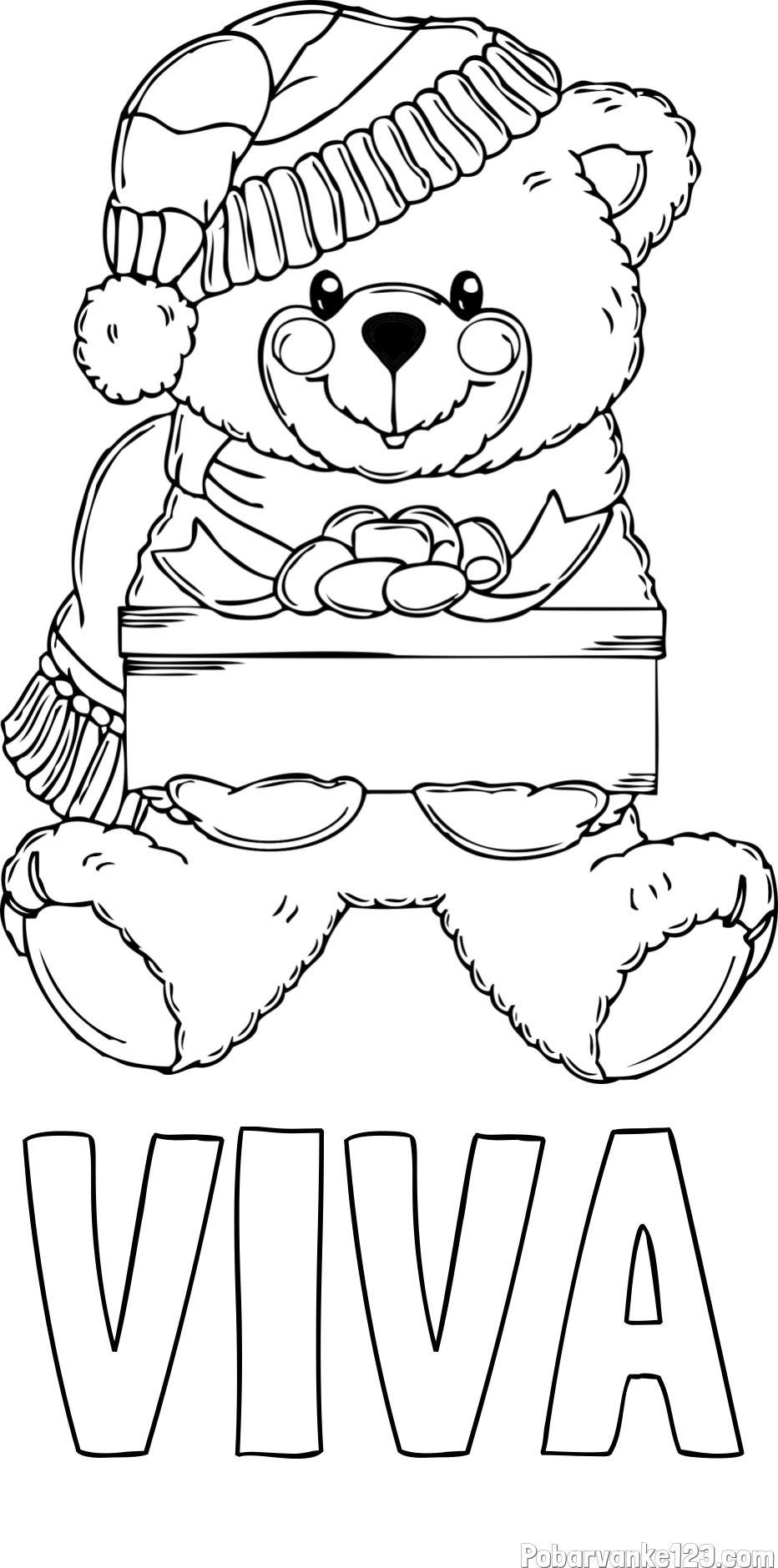 Pobarvanka imena VIVA in pobarvanka ljubkega medvedka