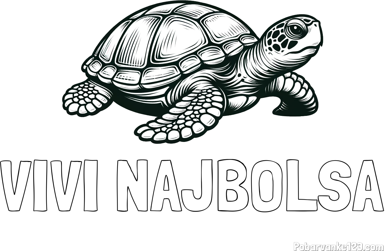 Pobarvanka imena VIVI NAJBOLŠA in pobarvanka velike želve