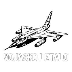 Online izdelana pobarvanka - Pobarvanka imena VOJAŠKO LETALO in pobarvanka vojaškega lovca
