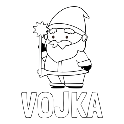 Online izdelana pobarvanka - Pobarvanka imena VOJKA in dedek Mraz