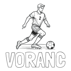 Pobarvanka imena VORANC in pobarvanka nogometaša