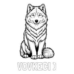 Online izdelana pobarvanka - Pobarvanka imena VOVKECI ) in pobarvanka prijaznega volka