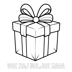 Online izdelana pobarvanka - Pobarvanka imena VSE NAJ BOLJŠE MAŠA in pobarvanka darilne škatle s pentljo