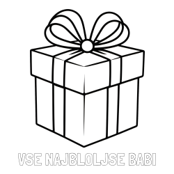 Online izdelana pobarvanka - Pobarvanka imena VSE NAJBLOLJŠE BABI in pobarvanka preprostega darila