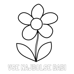 Online izdelana pobarvanka - Pobarvanka imena VSE NAJBOLŠE BABI in otroška pobarvanka rože
