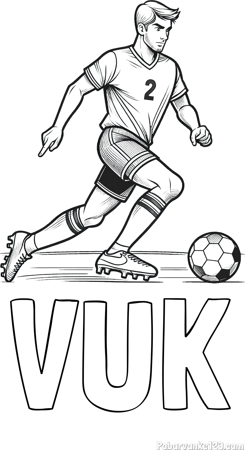 Pobarvanka imena VUK in pobarvanka nogometaša