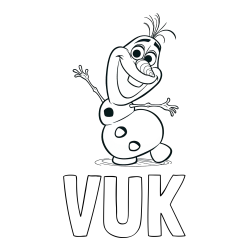 Online izdelana pobarvanka - Pobarvanka imena VUK in pobarvanka Olaf