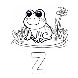 Online izdelana pobarvanka - Pobarvanka imena Ž in pobarvanka žabe
