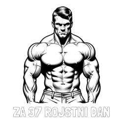 Online izdelana pobarvanka - Pobarvanka imena ZA 37 ROJSTNI DAN in pobarvanka bodybuilder-ja