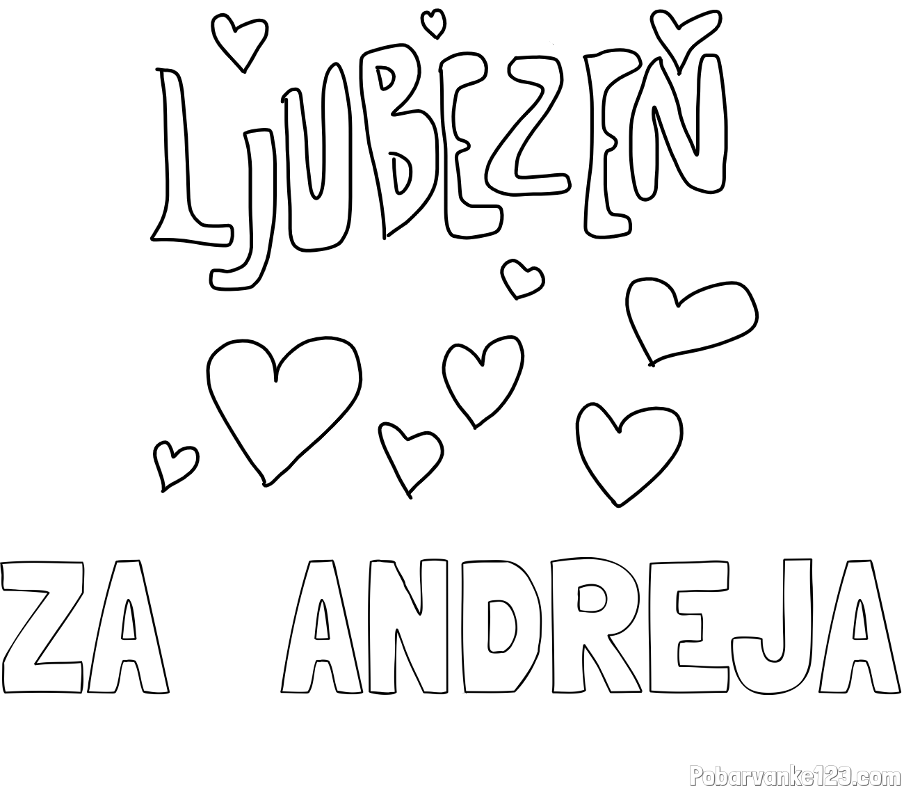 Pobarvanka imena ZA   ANDREJA in pobarvanka ljubezni ❤
