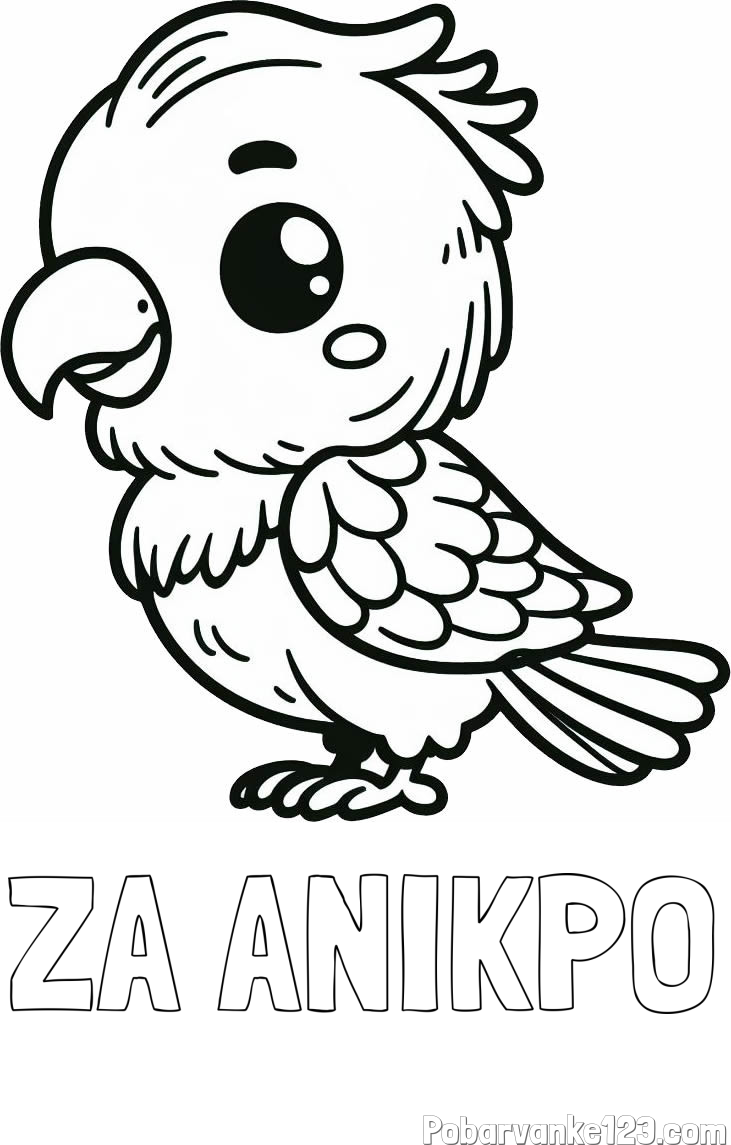 Pobarvanka imena ZA ANIKPO in pobarvanka ljubkega papagaja