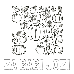 Online izdelana pobarvanka - Pobarvanka imena ZA BABI JOŽI in pobarvanka z motivom jeseni