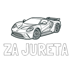 Online izdelana pobarvanka - Pobarvanka imena ZA JURETA in Športni avtomobil