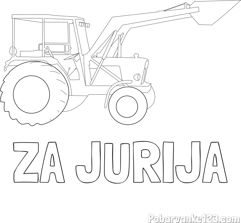 Pobarvanka imena ZA JURIJA in traktor 2