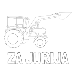 Online izdelana pobarvanka - Pobarvanka imena ZA JURIJA in traktor 2