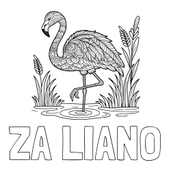 Online izdelana pobarvanka - Pobarvanka imena ZA LIANO in pobarvanka flaminga z abstraktnimi vzorci