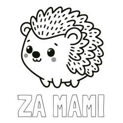 Online izdelana pobarvanka - Pobarvanka imena ŽA MAMI in pobarvanka ljubkega ježka
