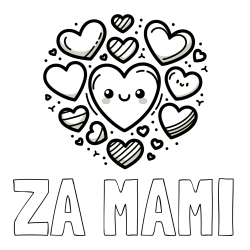 Pobarvanka imena ZA MAMI in pobarvanka srčkov