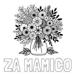 Online izdelana pobarvanka - Pobarvanka imena ZA MAMICO in pobarvanka veliekga šopka rož
