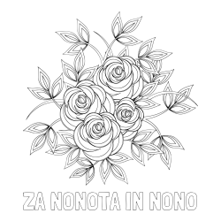 Online izdelana pobarvanka - Pobarvanka imena ZA NONOTA IN NONO in pobarvanka šopka vrtnic