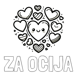 Online izdelana pobarvanka - Pobarvanka imena ZA OČIJA in pobarvanka srčkov