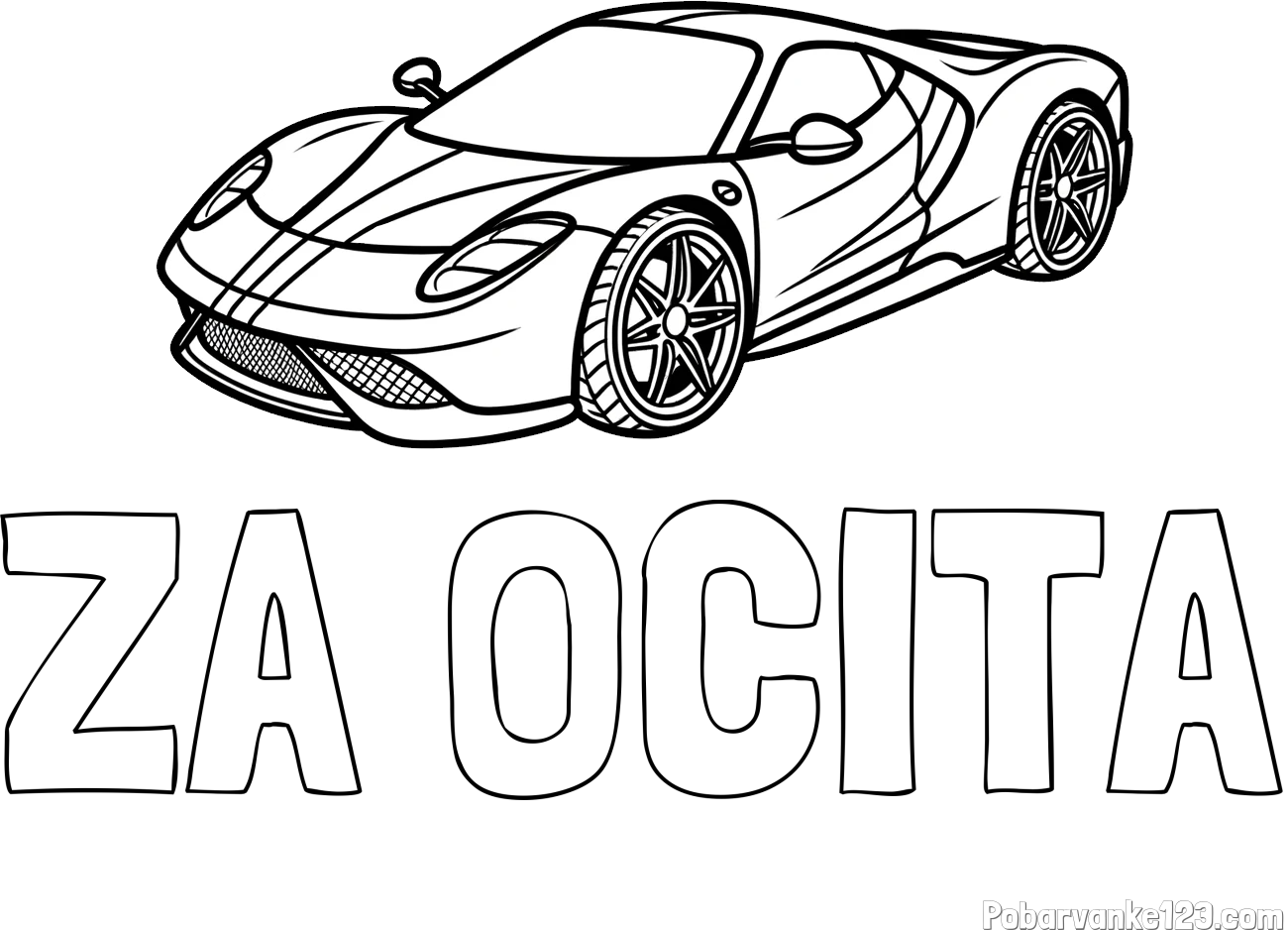 Pobarvanka imena ZA OČITA in pobarvanka dirkalnega avtomobila