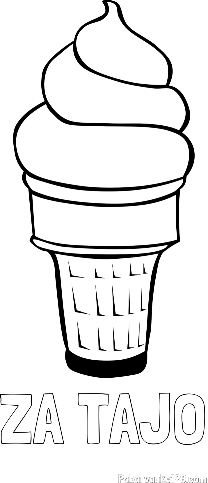 Pobarvanka imena ZA TAJO in pobarvanka sladoled