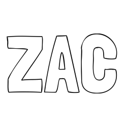 Online izdelana pobarvanka - Pobarvanka imena ZAC