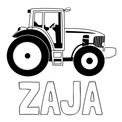 Online izdelana pobarvanka - Pobarvanka imena ZAJA in pobarvanka velikega in zmogljivega traktorja