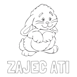 Online izdelana pobarvanka - Pobarvanka imena ZAJEC ATI in pobarvanka zajčka