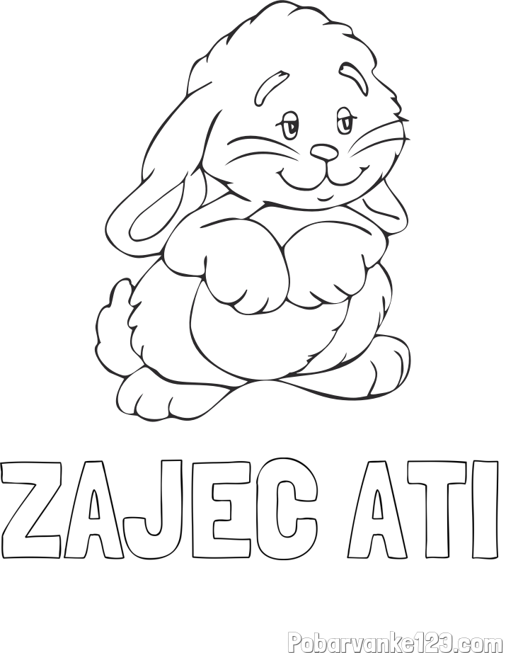 Pobarvanka imena ZAJEC ATI in pobarvanka zajčka