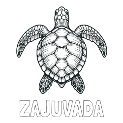 Online izdelana pobarvanka - Pobarvanka imena ŽAJUVADA in enostavna pobarvanka želve