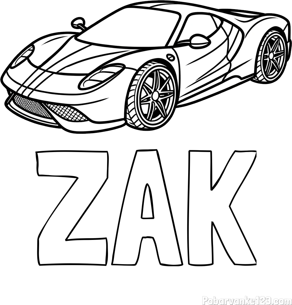 Pobarvanka imena ŽAK in pobarvanka dirkalnega avtomobila