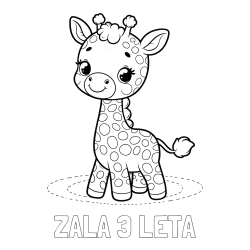 Online izdelana pobarvanka - Pobarvanka imena ZALA 3 LETA in pobarvanka žirafe