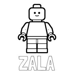 Pobarvanka imena ZALA in pobarvanka LEGO figurice fanta