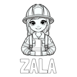Pobarvanka imena ZALA in pobarvanka ljubke gasilke