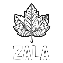 Online izdelana pobarvanka - Pobarvanka imena ZALA in pobarvanka velikega jesenskega lista