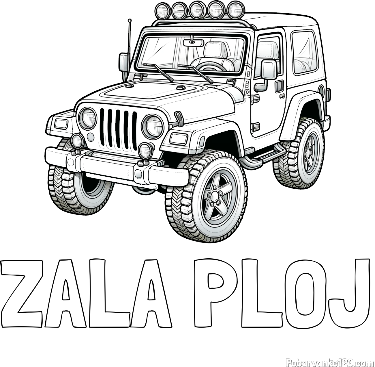 Pobarvanka imena ZALA PLOJ in pobarvanka džipa