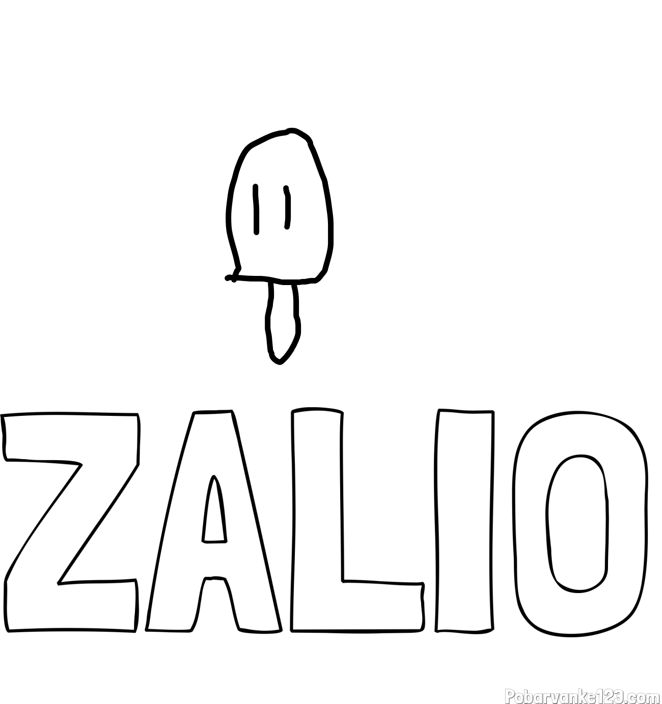 Pobarvanka imena ZALIO in VŽITEK POLETJA