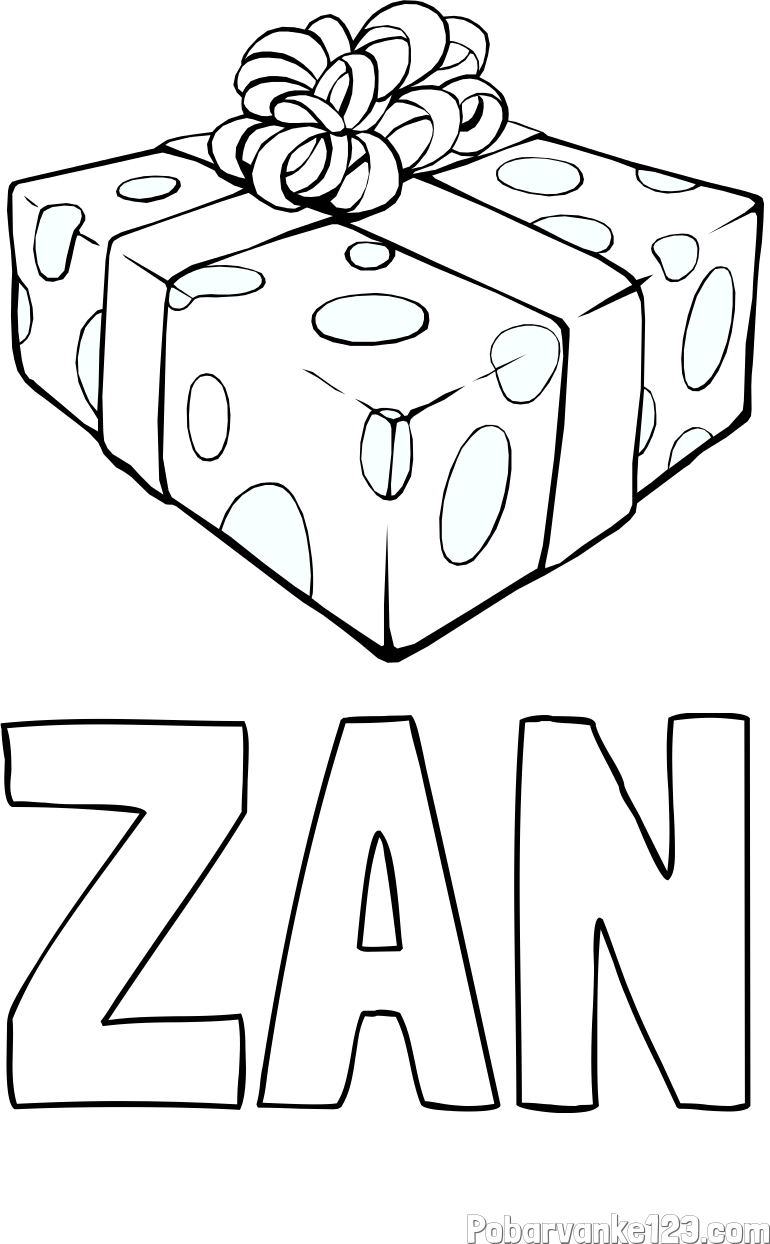 Pobarvanka imena ŽAN in božično darilo