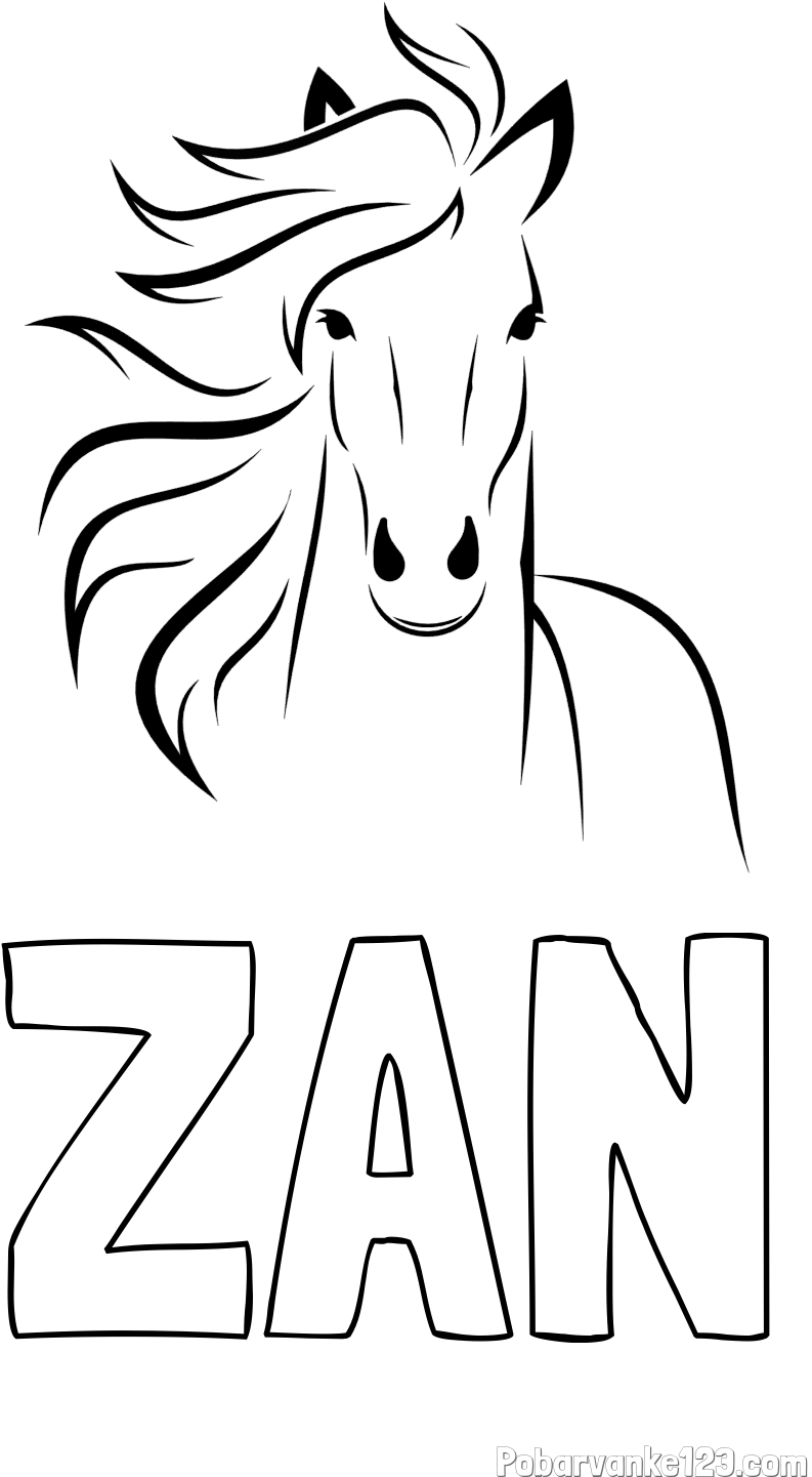Pobarvanka imena ZAN in lepa pobarvanka konja