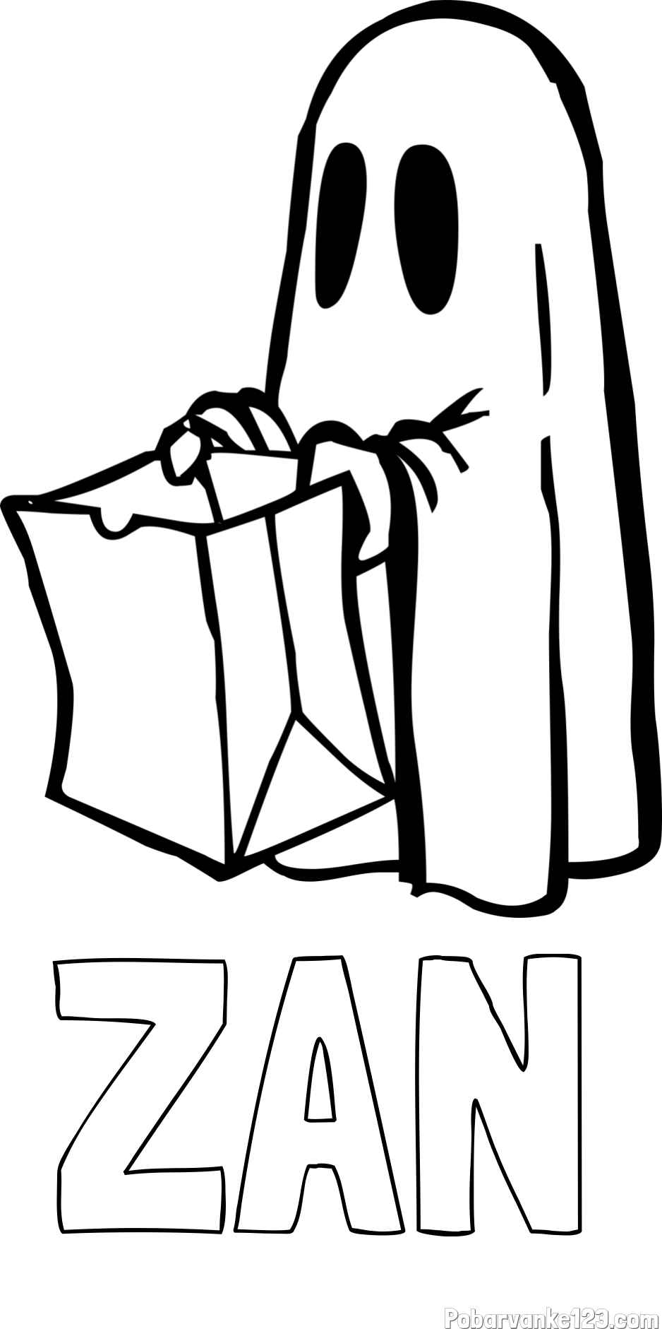 Pobarvanka imena ŽAN in otroška pobarvanka duhca