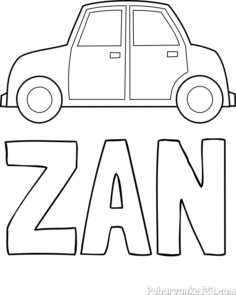 Pobarvanka imena ŽAN in pobarvanka avta