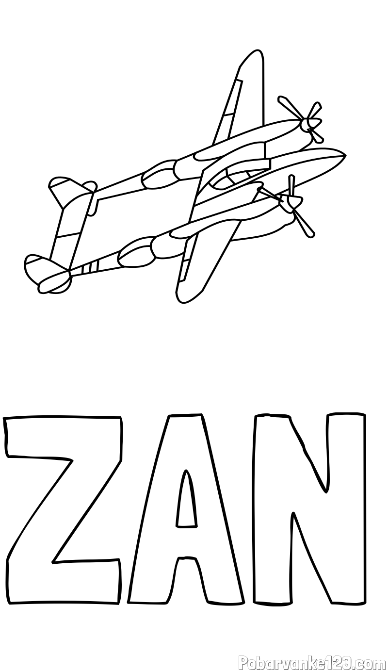 Pobarvanka imena ŽAN in pobarvanka bojnega letala