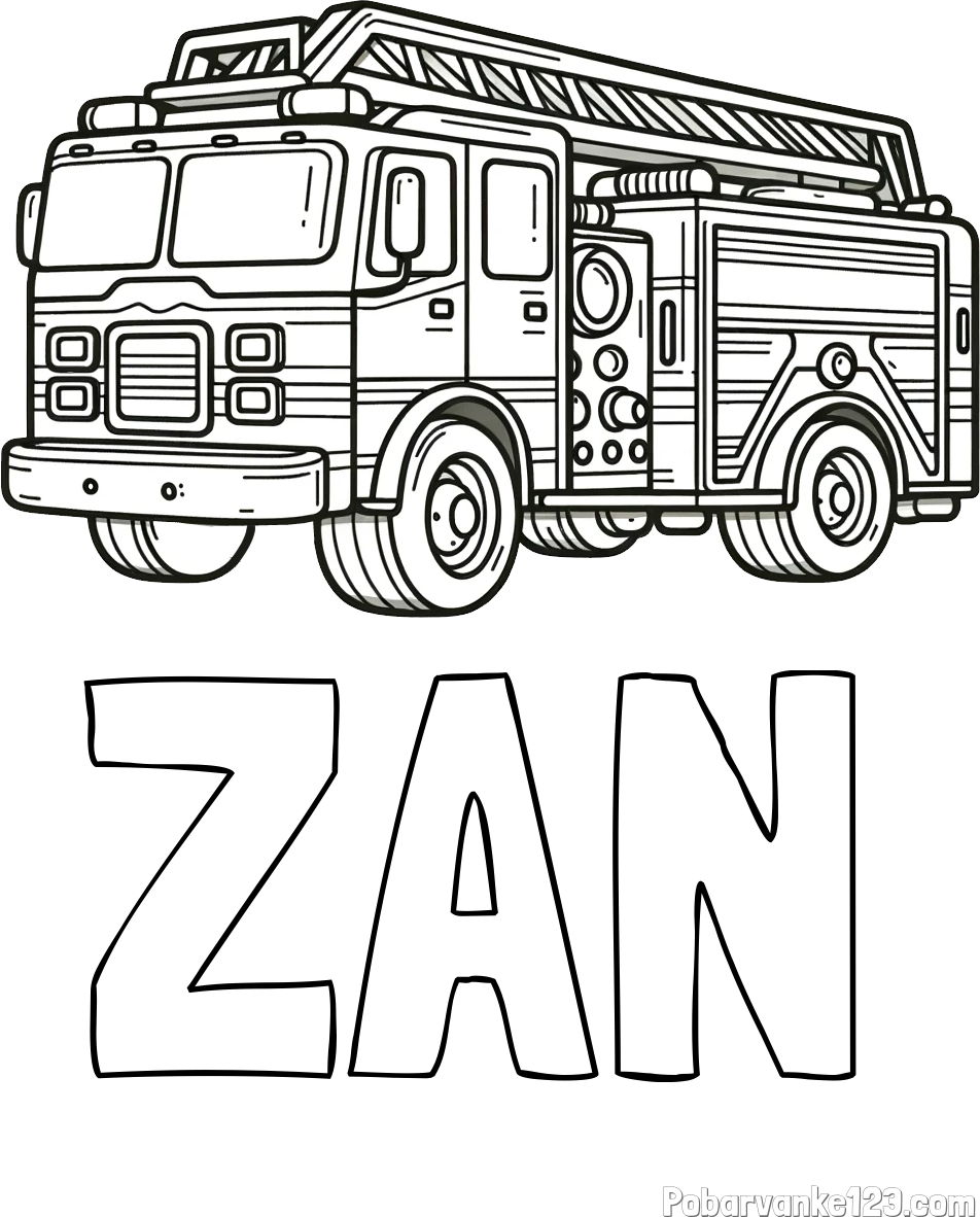 Pobarvanka imena ŽAN in pobarvanka gasilskega avta z veliko podrobnostmi