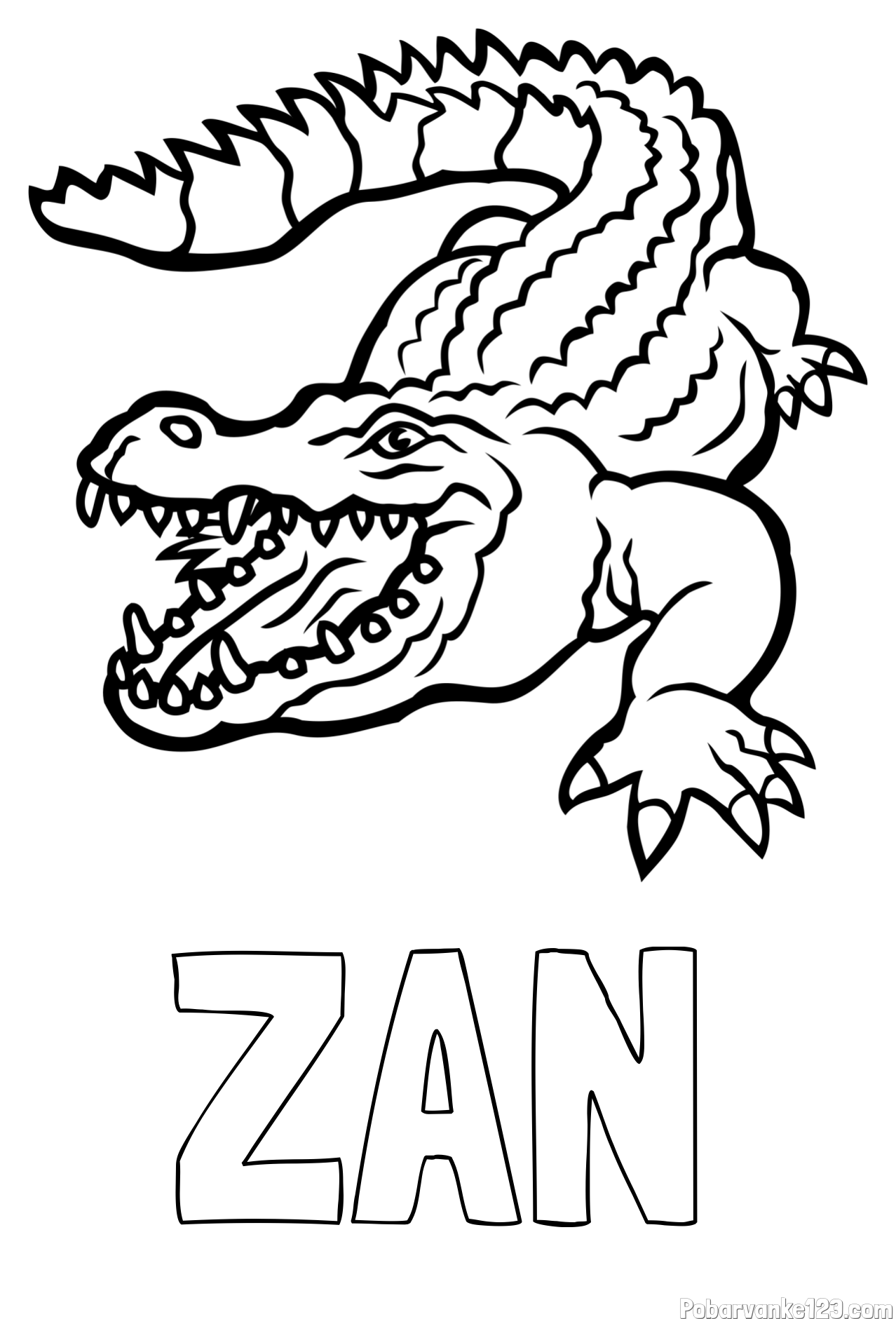 Pobarvanka imena ŽAN in pobarvanka krokodila