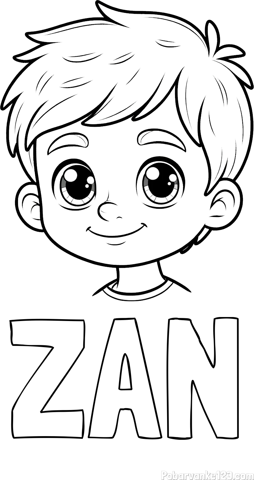 Pobarvanka imena ŽAN in pobarvanka obraza fanta