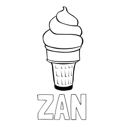 Pobarvanka imena ŽAN in pobarvanka sladoled