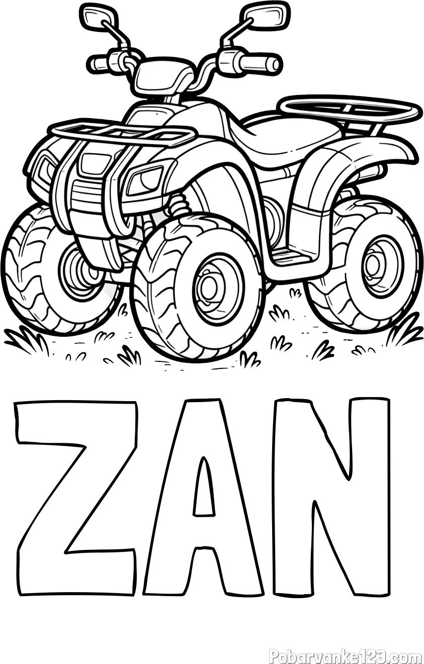 Pobarvanka imena ŽAN in pobarvanka velikega štirikolesnika