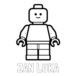 Online izdelana pobarvanka - Pobarvanka imena ŽAN LUKA in pobarvanka LEGO figurice fanta
